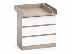 Vicco Mueble cambiador sonoma/blanco 80x76x87 emma Color natural claro Best