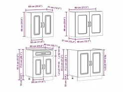 vidaxl Cocina Completa|Mueble cocina Kalmar de alto brillo 4 pzas