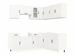vidaxl Cocina Completa|Mueble cocina Kalmar brillo 11 pzas madera contrachapada