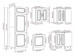 vidaxl Cocina Completa|Mueble cocina Kalmar hormigón 14 pzas madera contrachapada