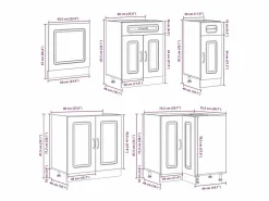 vidaxl Cocina Completa|Mueble cocina Kalmar hormigón 11 pzas madera contrachapada
