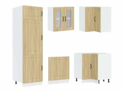 vidaxl Mueble cocina Kalmar roble sonoma 14 pzas madera contrachapada Color natural claro New