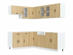 Mueble cocina Kalmar roble sonoma 11 pzas madera contrachapada^vidaxl Best