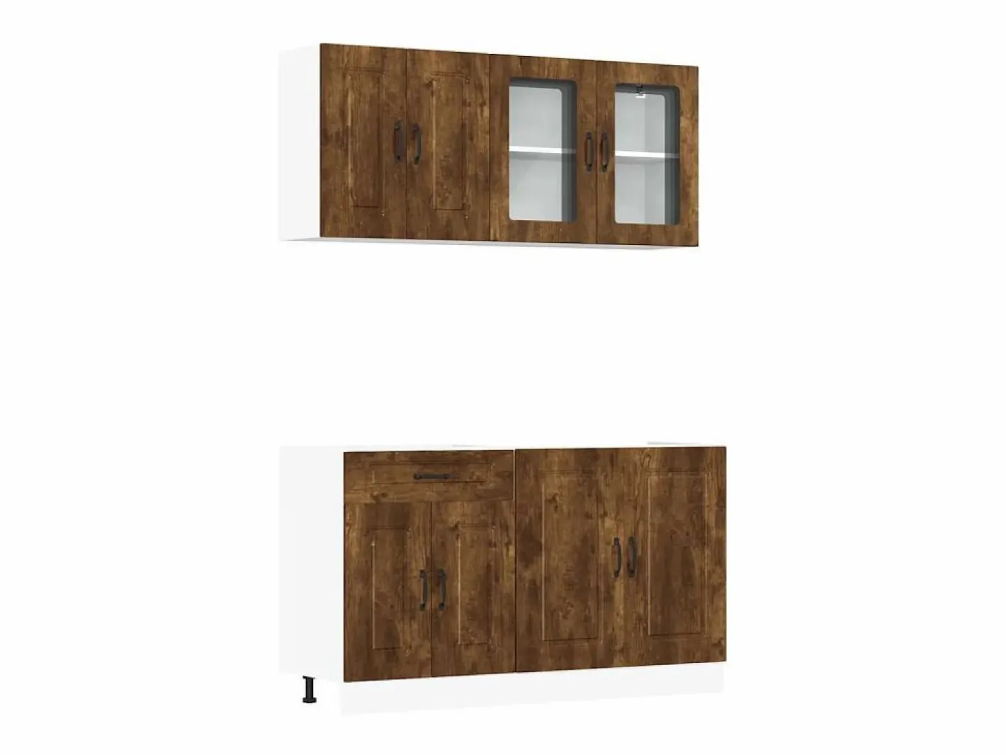Mueble cocina Kalmar roble ahumado 4 pzas madera contrachapada^vidaxl Sale
