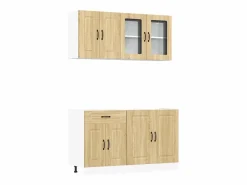 vidaxl Cocina Completa|Mueble cocina Kalmar roble sonoma 4 pzas madera contrachapada