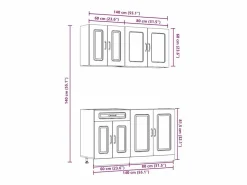 vidaxl Cocina Completa|Mueble cocina Kalmar roble sonoma 4 pzas madera contrachapada