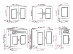 vidaxl Mueble cocina Kalmar roble ahumado 7 pzas madera contrachapada Marru00f3n Clearance