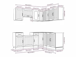 Mueble cocina Kalmar roble ahumado 11 pzas madera contrachapada^vidaxl Online