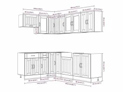 Mueble cocina Lucca brillo 11 pzas madera contrachapada^vidaxl Hot