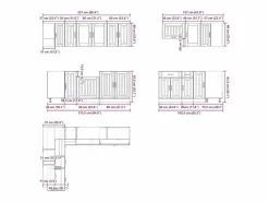 vidaxl Mueble cocina Lucca hormigón 11 pzas madera contrachapada Gris
