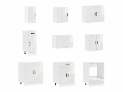 vidaxl Mueble cocina Porto brillo 14 pzas madera contrachapada Blanco Hot