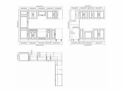vidaxl Mueble cocina Porto hormigón 14 pzas madera contrachapada Gris