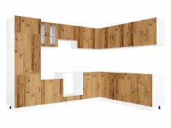 vidaxl Cocina Completa|Mueble cocina Porto madera vieja 14 pzas madera contrachapada