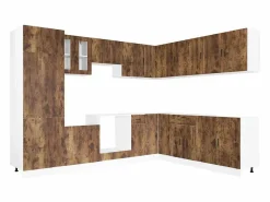 vidaxl Mueble cocina Porto roble ahumado 14 pzas madera contrachapada Color natural claro Discount