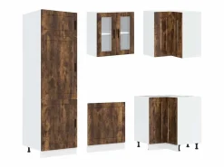 vidaxl Mueble cocina Porto roble ahumado 14 pzas madera contrachapada Color natural claro Discount