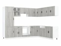 vidaxl Cocina Completa|Mueble cocina Porto sonoma 14 pzas madera contrachapada