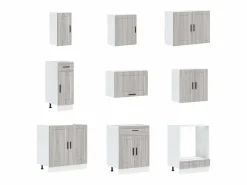 vidaxl Cocina Completa|Mueble cocina Porto sonoma 14 pzas madera contrachapada