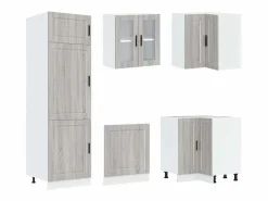 vidaxl Cocina Completa|Mueble cocina Porto sonoma 14 pzas madera contrachapada