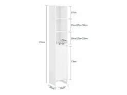 Mueble Columna de Baño Armario Alto para Baño Estanterías BZR158-W ES^Sobuy Best