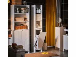 Mueble Columna de Baño Armario Alto para Baño Estanterías BZR158-W ES^Sobuy Best