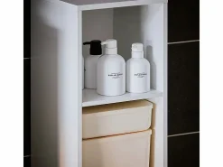 Mueble Columna de Baño Armario Alto para Baño Estanterías BZR158-W ES^Sobuy Best