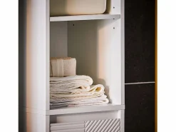 Mueble Columna de Baño Armario Alto para Baño Estanterías BZR158-W ES^Sobuy Best