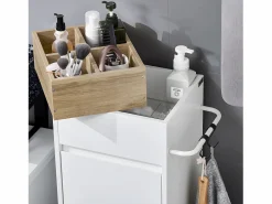 Sobuy Cesto De Ropa|Mueble Columna de Baño con 1 Compartimento Armario Alto BZR159-W ES