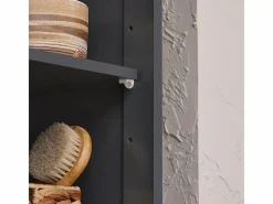 Sobuy Columna De Baño|Mueble Columna de Baño con 1 Cesto para Ropa Sucia Armario Alto para Baño con 1 Puerta y 3 Estantes 40 x 38 x 170 cm BZR124-DG ES