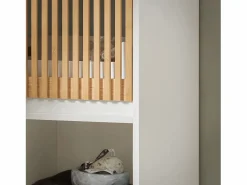 Sobuy Columna De Baño|Mueble Columna de Baño con 1 Compartimiento Armario Alto para Baño Estanterías de Baño con 2 Puertas y 5 Estantes 33 x 33 x 165 cm BZR127-W ES