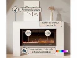 Mueble con chimenea para Salón comedor en 127,4x21x86,6cm Candela^MB Muebles Bonitos Best