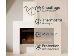 Mueble con chimenea para Salón comedor en 127,4x21x86,6cm Candela^MB Muebles Bonitos Best