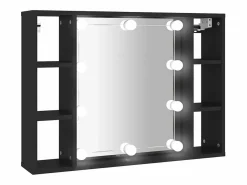 vidaxl Mueble De Pared Para Baño|Mueble con espejo y LED 76x15x55 cm