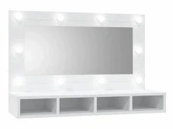 vidaxl Mueble con espejo y luces LED 90x31,5x62 cm Blanco Online