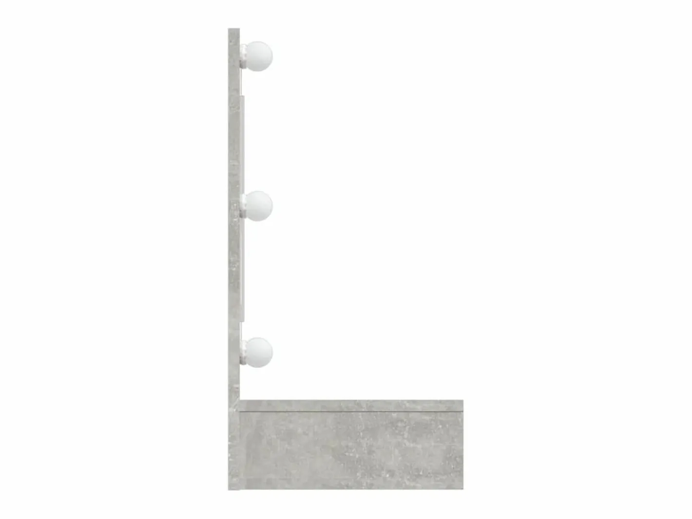 vidaxl Mueble con espejo y luces LED hormigón 90x31,5x62 cm Gris New