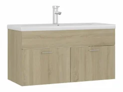 Mueble De Baño Simple|Mueble con lavabo madera de ingeniería roble Sonoma ES762561