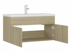 Mueble De Baño Simple|Mueble con lavabo madera de ingeniería roble Sonoma ES762561