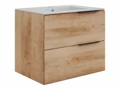 Vente-unique Mueble con lavabo simple y columna - Color roble claro natural - 60 cm - NISAYA Color natural claro Best