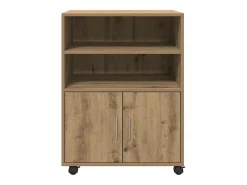 Mueble con ruedas de roble hecho a mano 60x48x81 cm madera de ingeniería Marru00f3n New