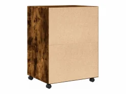 Armario Oficina|Mueble con ruedas de roble ahumado 60x48x81 cm madera de ingeniería
