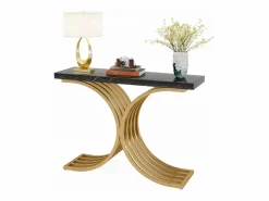 Mueble Consola, Mesa de Consola Blanca, 100 x 30 x 80 cm Pequeña Mesa de Presentación^Tribesigns Best