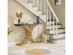 Mueble Consola, Mesa de Consola Blanca, 100 x 30 x 80 cm Pequeña Mesa de Presentación^Tribesigns Best
