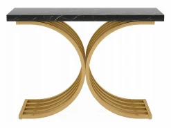 Mueble Consola, Mesa de Consola Blanca, 100 x 30 x 80 cm Pequeña Mesa de Presentación^Tribesigns Best