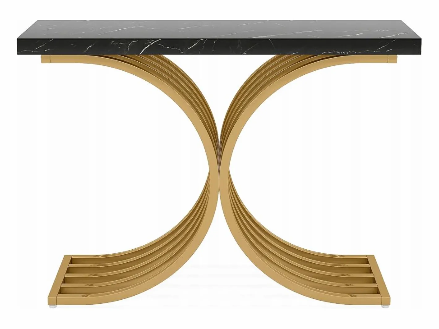 Mueble Consola, Mesa de Consola Blanca, 100 x 30 x 80 cm Pequeña Mesa de Presentación^Tribesigns Best