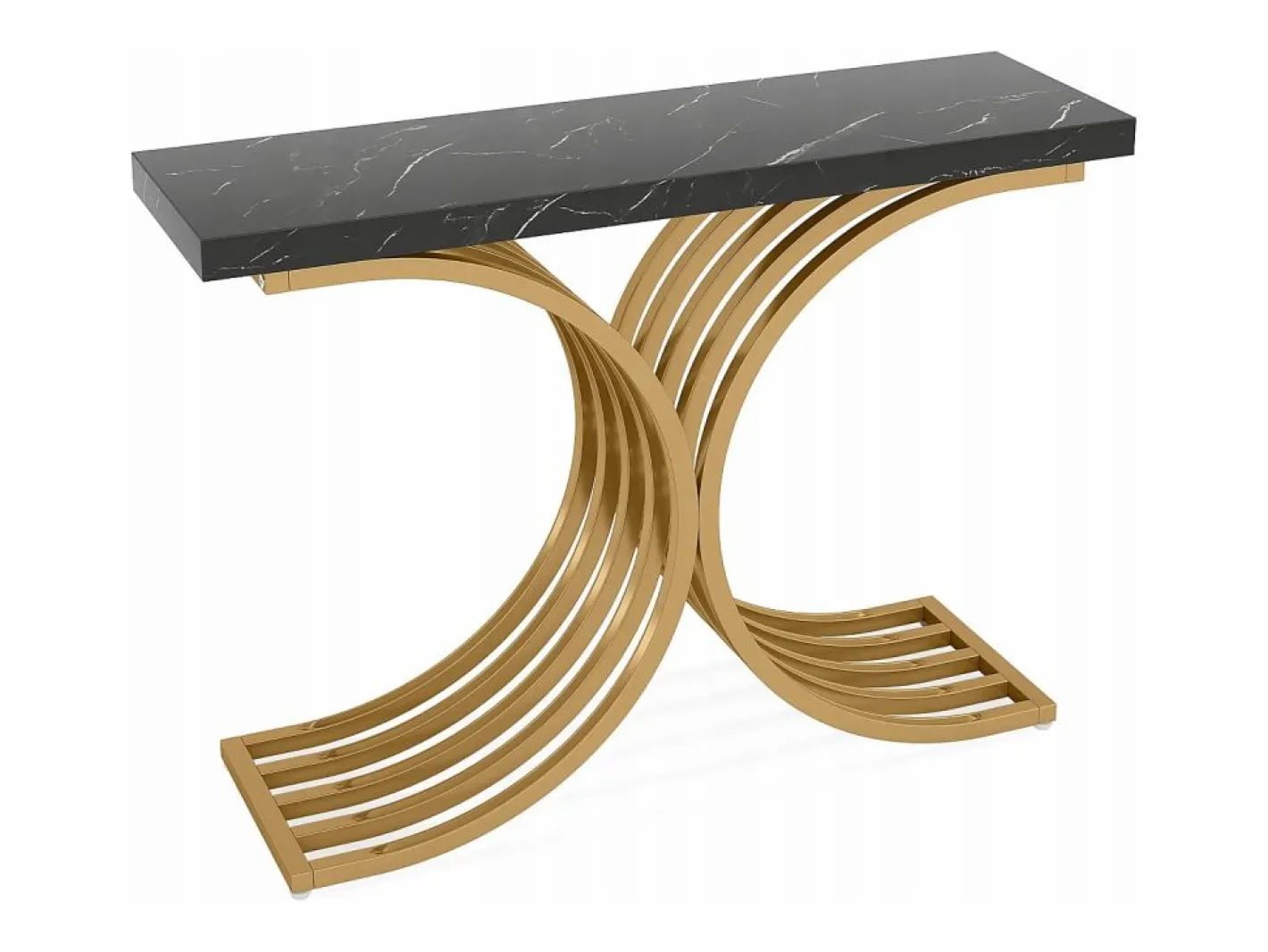 Mueble Consola, Mesa de Consola Blanca, 100 x 30 x 80 cm Pequeña Mesa de Presentación^Tribesigns Best