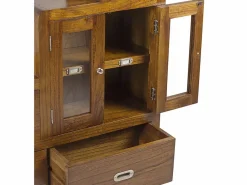 Les Tendances Mueble contenedor de escalera recta de madera maciza de Mindy Sotchy 98 cm Marru00f3n New