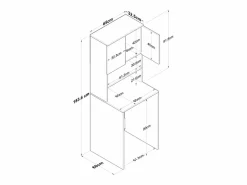 Hanah Home Mueble cubrelavadora compacto con armario y estantes KD101 - Blanco Hot