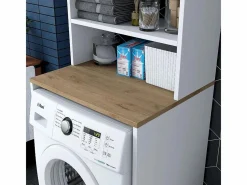 Hanah Home Mueble cubrelavadora compacto con armario y estantes KD101 - Blanco Hot