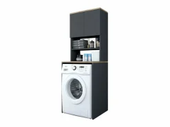 Mueble cubrelavadora compacto con armario y estantes KD101 - Negro^Hanah Home Sale