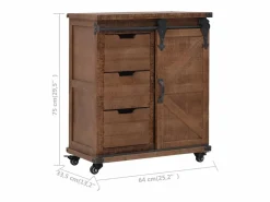 Mueble de almacenaje madera maciza abeto marrón 64x33,5x75 cm^vidaxl Sale
