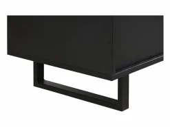 Meublorama Mueble de almacenamiento XL LOFT – 3 puertas y 1 nicho – y roble claro – Patas de metal – L127 x H180 x P50 cm Negro Hot